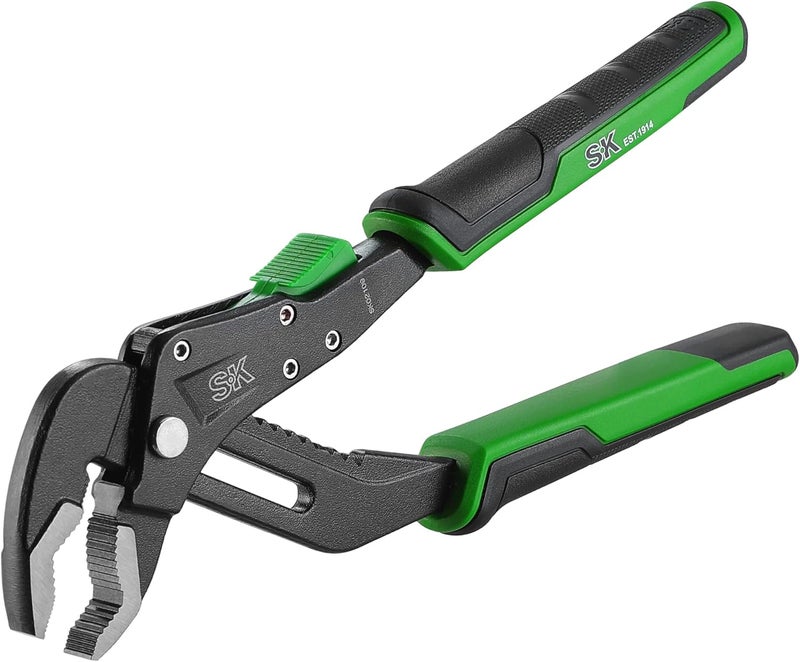SK 8-Inch Quick Adjust Groove Joint Pliers, Water Pump Pliers, Premium CR-V Construction, SureGrip V-Jaw Design with Comfortable Grips - Image 1
